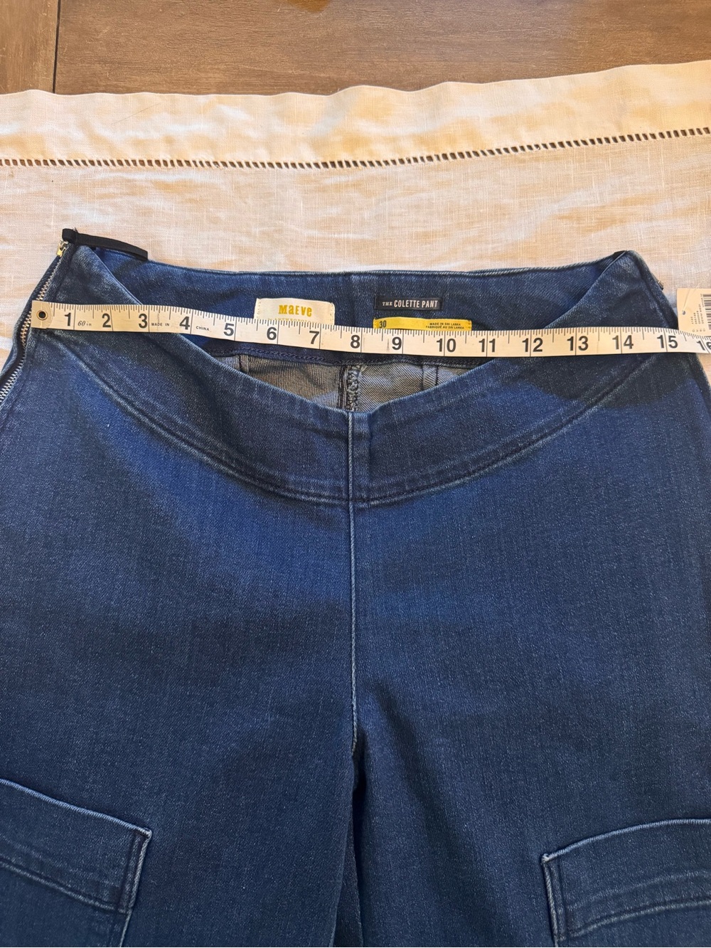 Maeve The Adaptive Seated Colette Denim Cropped Wide-Leg in Medium Blue Size 30 - Picture 6 of 15